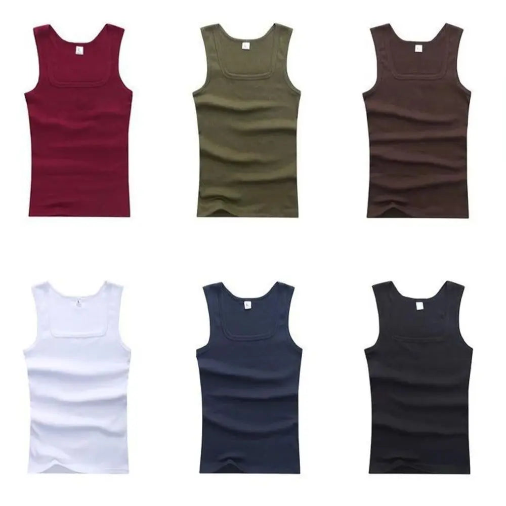 3pcs/Lot Cotton Sleeveless T-shirt Men's And Women's Solid Color Casual Bottoming Shirt Summer Vest Fit Sports Fitness T-shirt