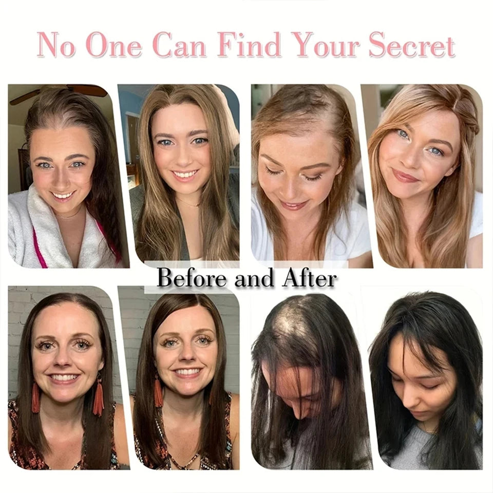 Synthetic Topper Clip In Hair Extensions with Bangs for Women Increase The Amount Of Hair On The Top Of The Head Cover The White