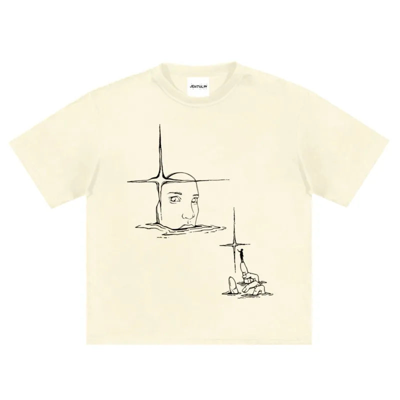 Punk Lyrical Print T-Shirts Oversize Hip Hop Women Streetwear Clothing Harajuku  Goth Unisex Men Top Short Sleeve Cotton Tee Y2K