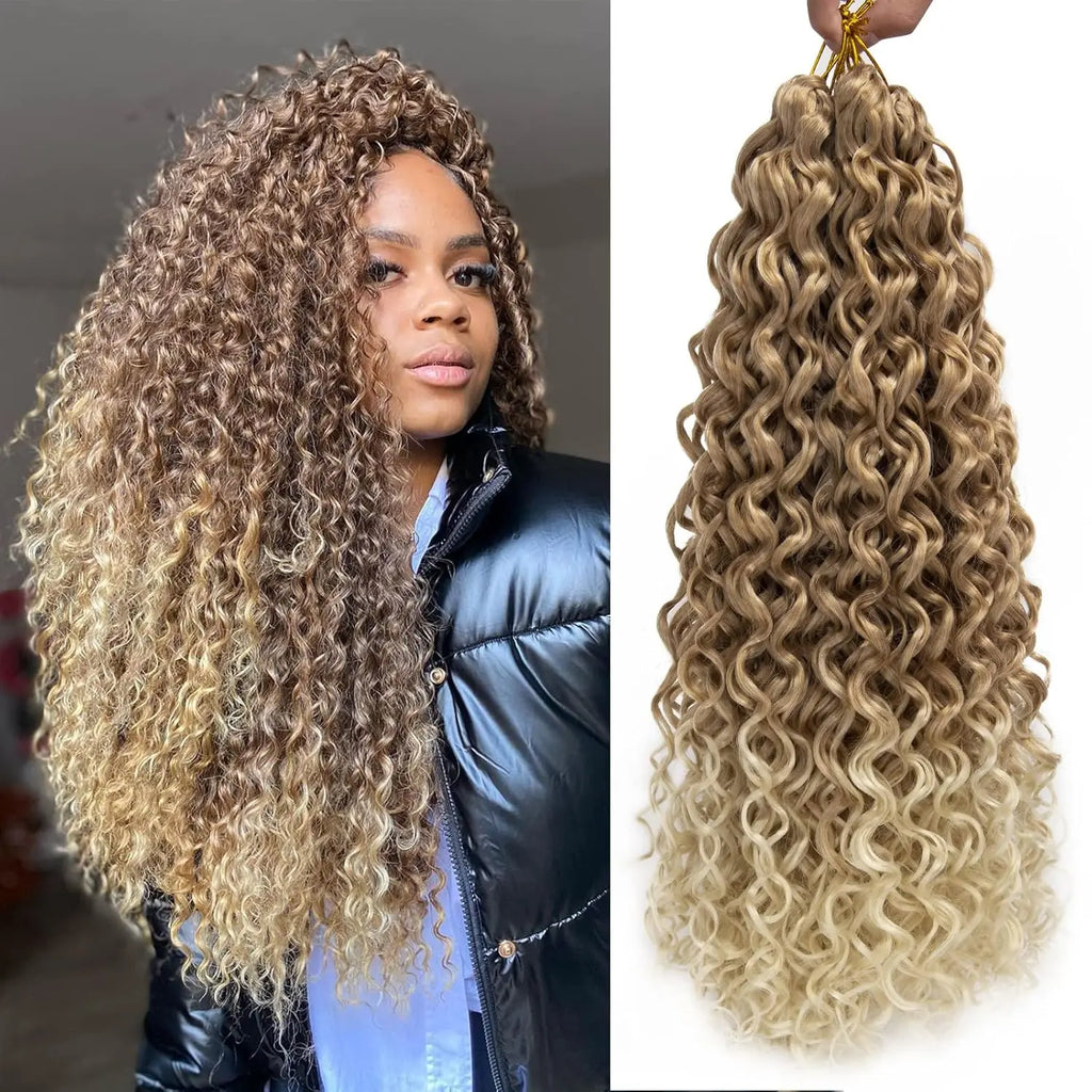 GoGo Curl Crochet Hair 10/18 Inch Short Curly Crochet Hair for Women Water Wave Beach Curl Deep Twist Crochet Braids Synthetic
