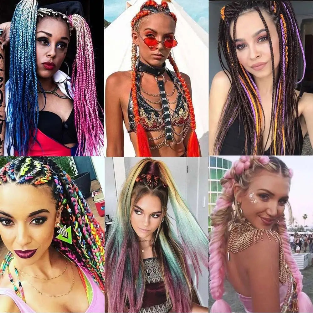 Easy Crochet Braids Ombre Hair Extensions Bundles Yaki Straight EZ Braiding Pre Stretched Synthetic Braid For African Women 6pcs
