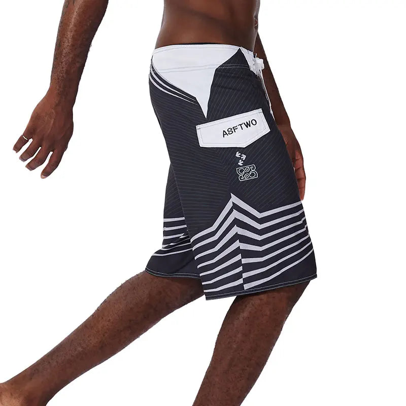 Quick Drying Beach Shorts for Men Surf Beach Shorts Fast Dry Swim Trunks with Bermuda, Fitness Muscle Short Pants, Summer, New,