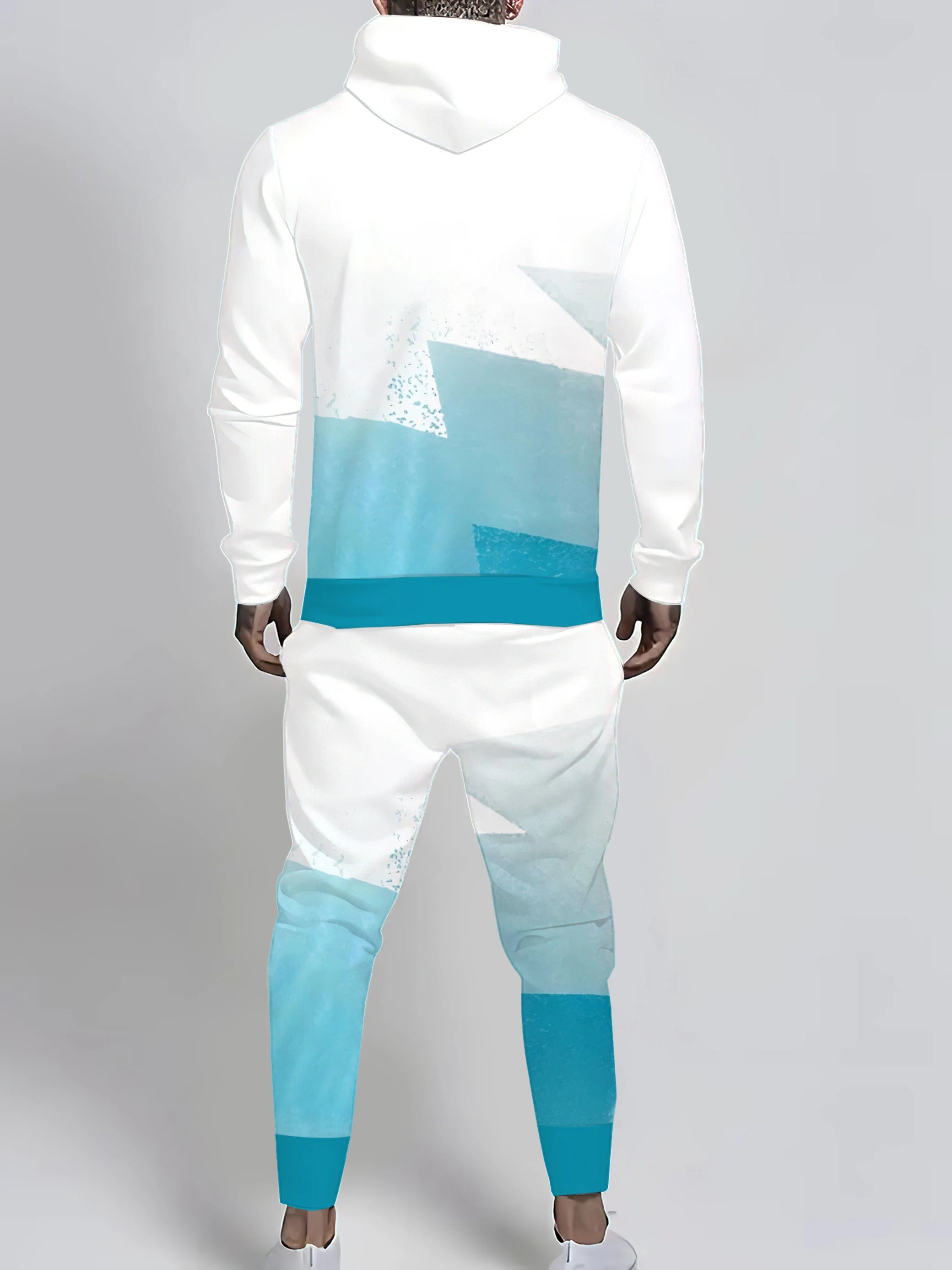 The new men's set for Spring and Autumn 2025 features a casual fashionable soft and comfortable 3D printed pattern