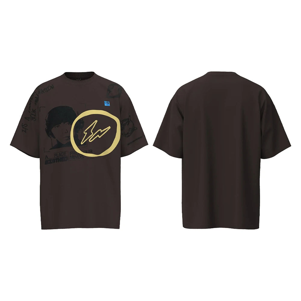 2023 New Summer Cactus Jack Letter Embroidery Short Sleeve Tees Men's Streetwear Crew Neck Cotton Tshirts Y2K Unisex Tank Tops