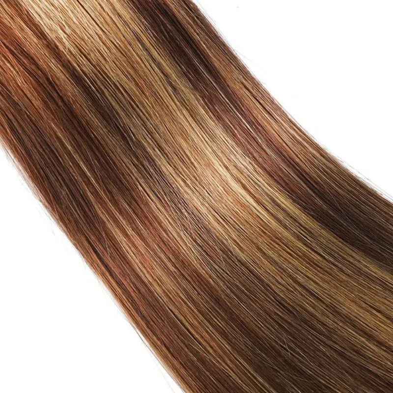 P4/27 Straight Human Hair Bundles Ombre 3 bundles Brazilian Highlight Straight Hair Weave Honey Blonde Bundles 100g/Bundle