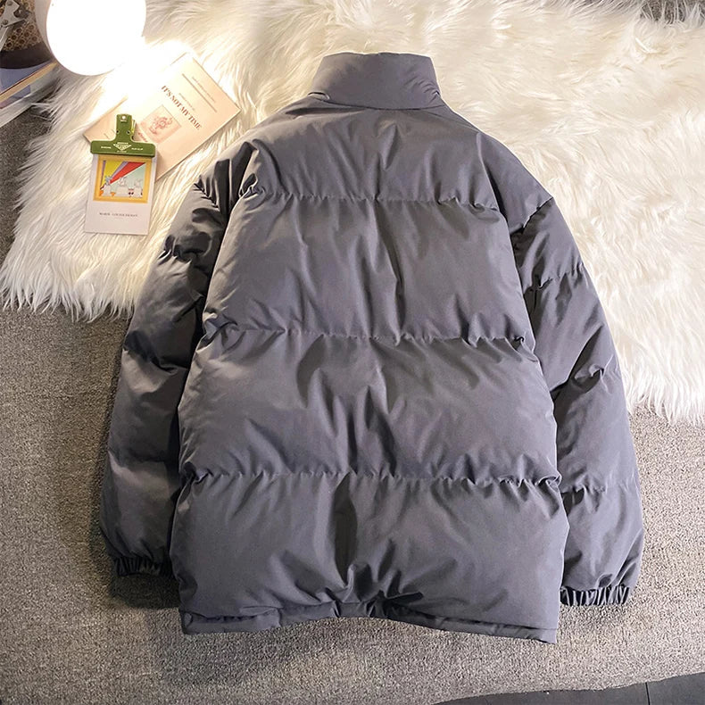 Warm Fleece Winter Lined Puffer Jackets Men Thick Parkas Casual Man Padded Down Outwear Zipper Long Sleeve Outdoor Couple Coat
