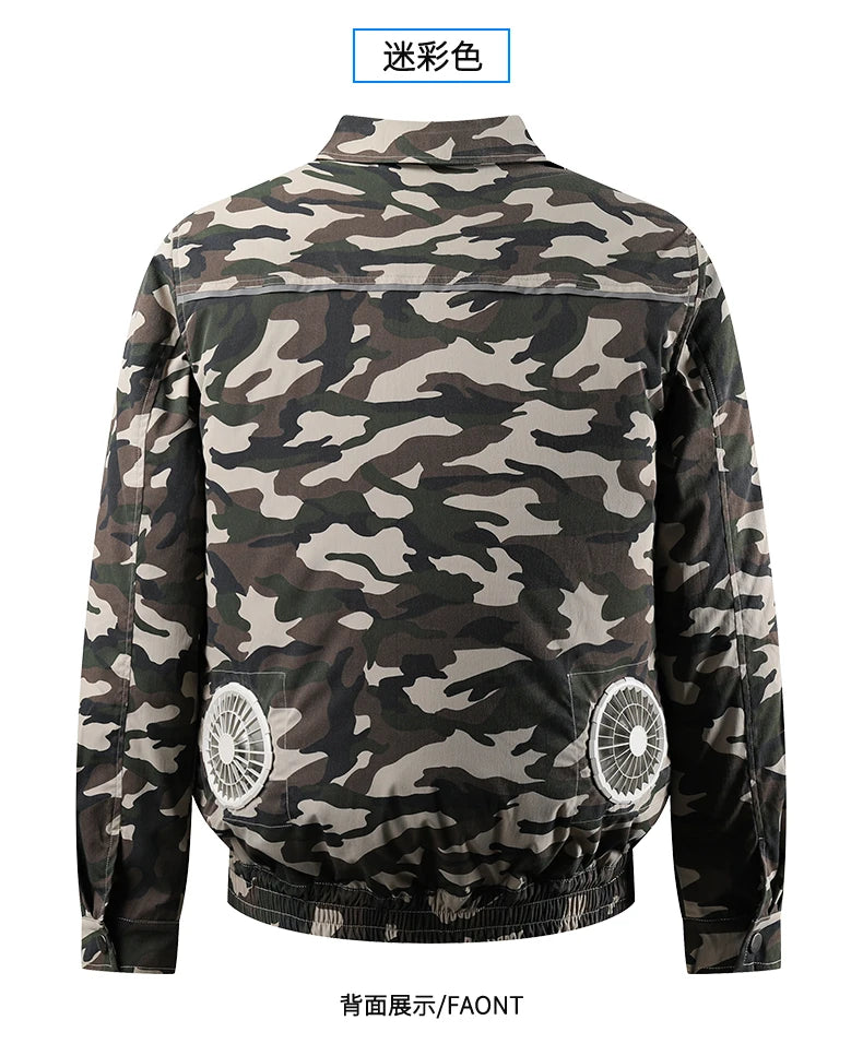 Clothes with fans in summer heatstroke prevention and cooling air conditioning men's clothing refrigeration work Outdoor Jacket