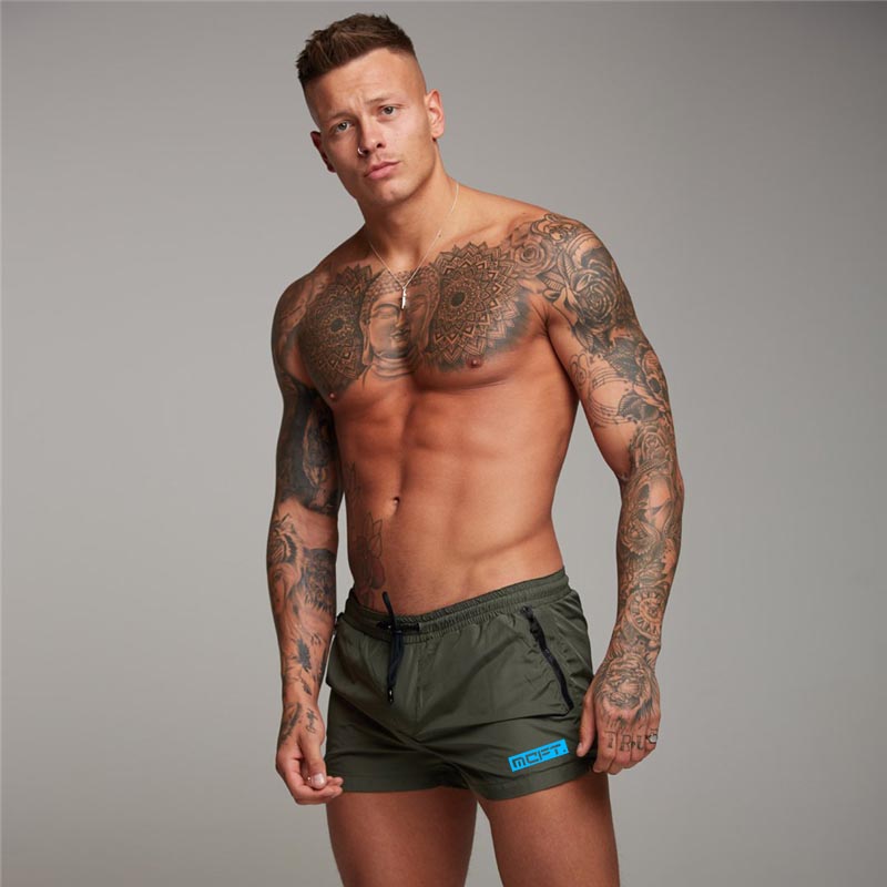 Men's Sports Running Fitness Casual Three-quarter Pants Summer Breathable Quick Dry Shorts Gym Bodybuilding Muscle Sweatpants