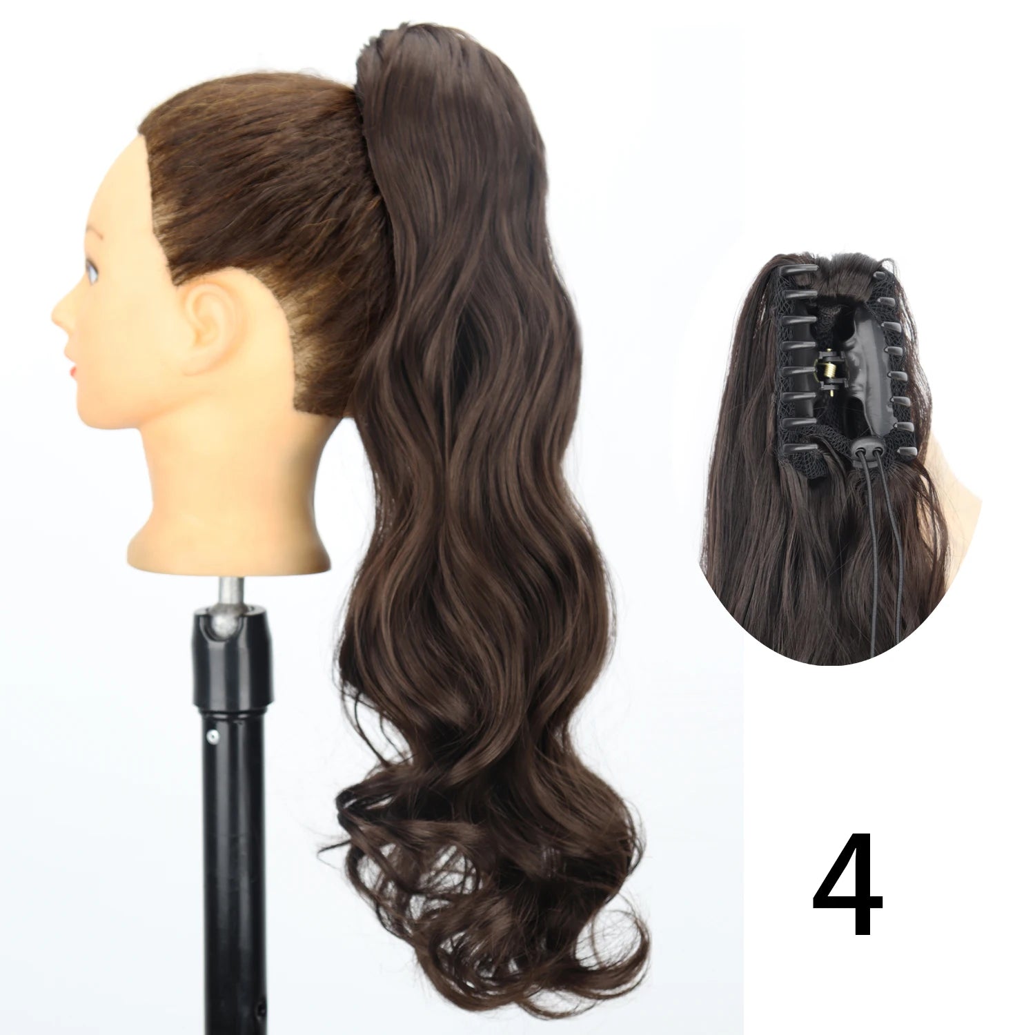 Synthetic 24Inch Wavy Claw Clip On Ponytail Hair Extension Ponytail Extension Hair For Women Pony Tail Hair Hairpiece