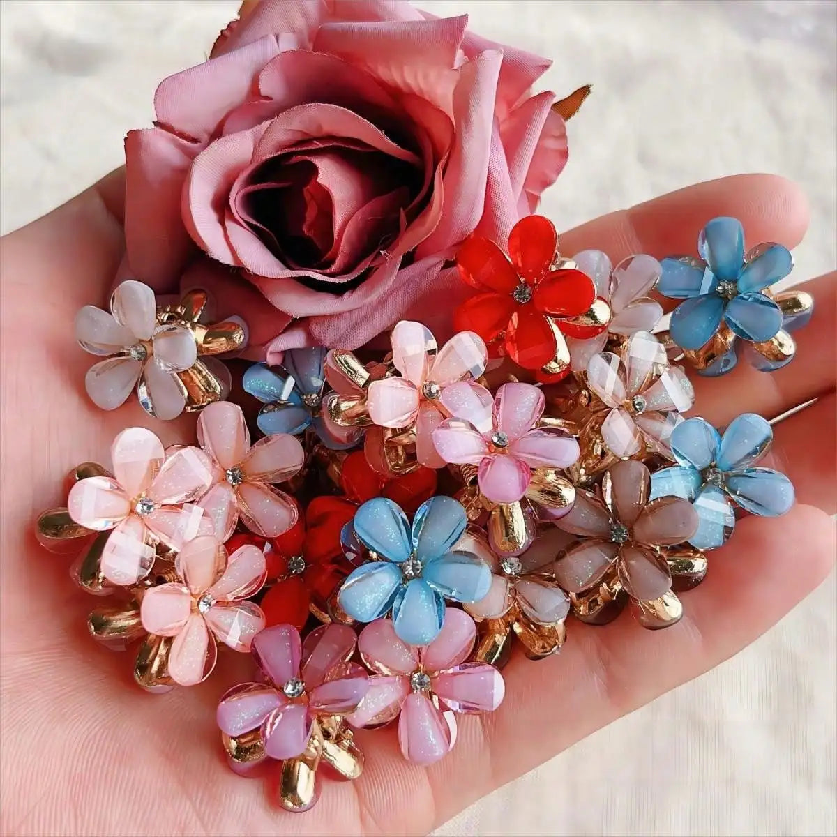 10pcs Super Fairy Flower Claw Clip Hair Clip Side Hair Root Girl Clip Hair Accessories Headwear,Hairpiece,Bangs,Shattered Hair