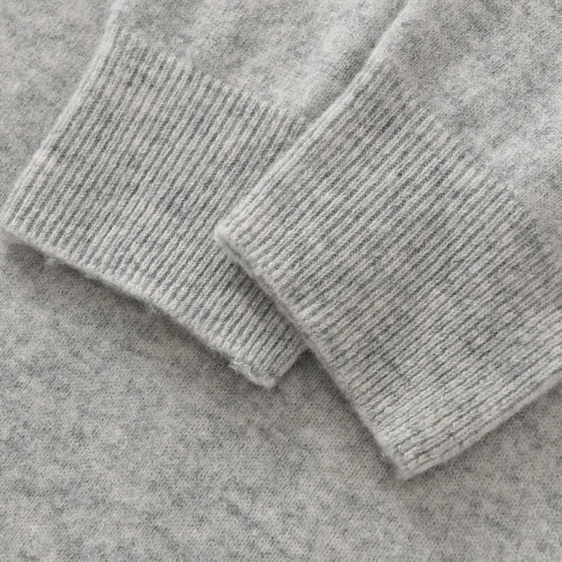 Men's Autumn Winter 100% Merino Wool Sweater Hooded Collar Knitted Pullover Cashmere Sweatshirt Casual Large Tops Long Sleeved