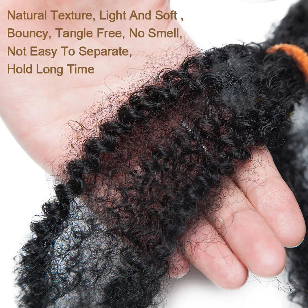 Afro Kinky Hair Pre Stretched Afro Kinky Twist Hair Braiding Hair Kinky Twist Crochet Braids Synthetic Hair Extensions For Women