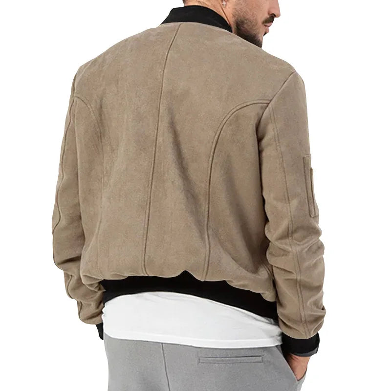 24  Autumn/Winter Suede Men's Button Cardigan Jacket Casual American
