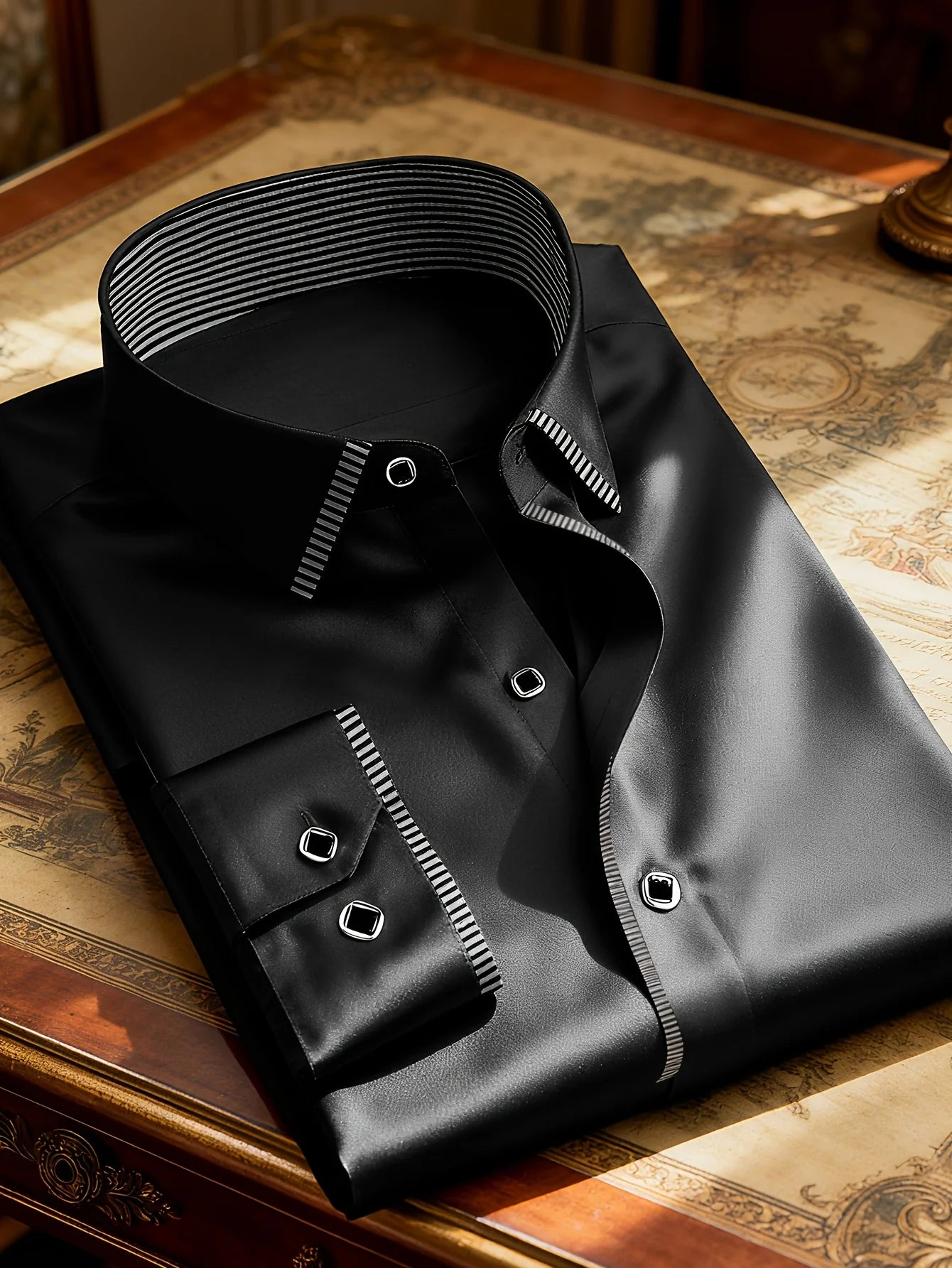 2025 New Men Patchwork Shirt Fashion Dress Tuxedo Long Sleeve Smart Casual Four Season Man Micro Elastic Shirts