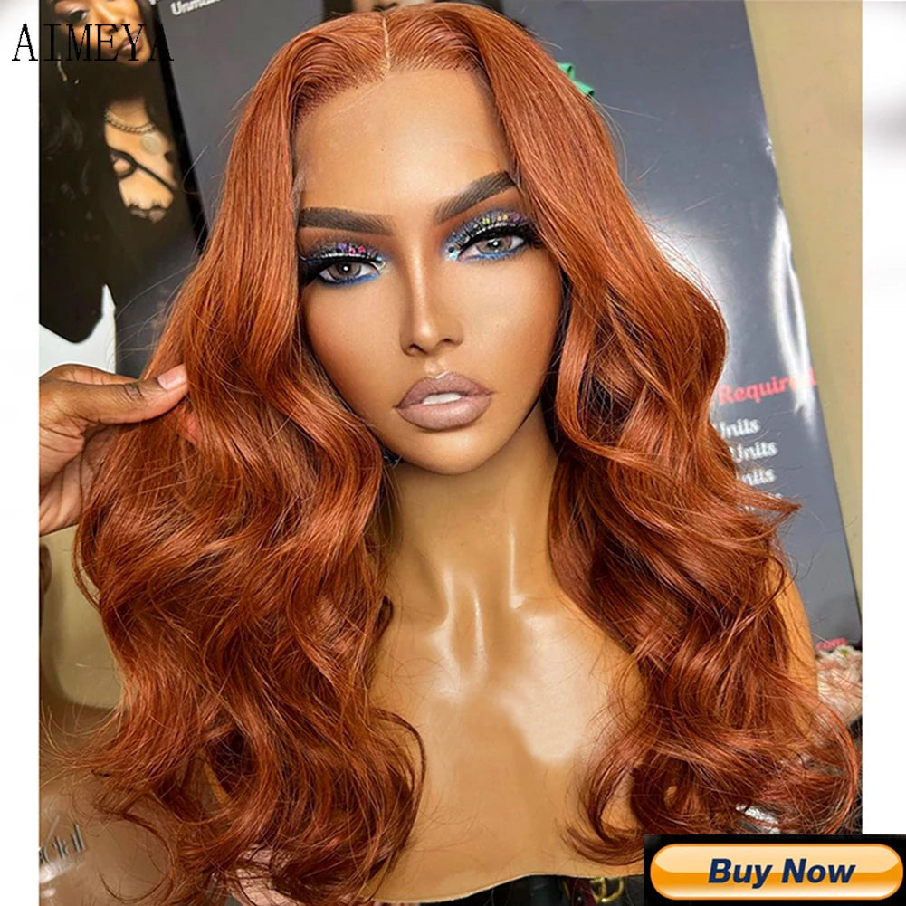 AIMEYA Water Wave Synthetic Lace Wig Natural Looking Lace Front Wigs for Women Free Part Cosplay Party Wig Heat Resistant Wigs