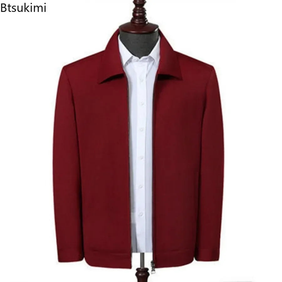 Spring Autumn Men's Turn-down Collar Business Social Blazer Jackets Fashion Office Dress Coats High Quality Casual Men Clothing