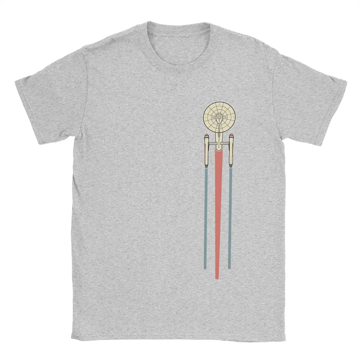 USSed Enterprise Stars Treks T Shirts Men's Cotton Vintage T-Shirts Crewneck Tees Short Sleeve Tops Gift Idea