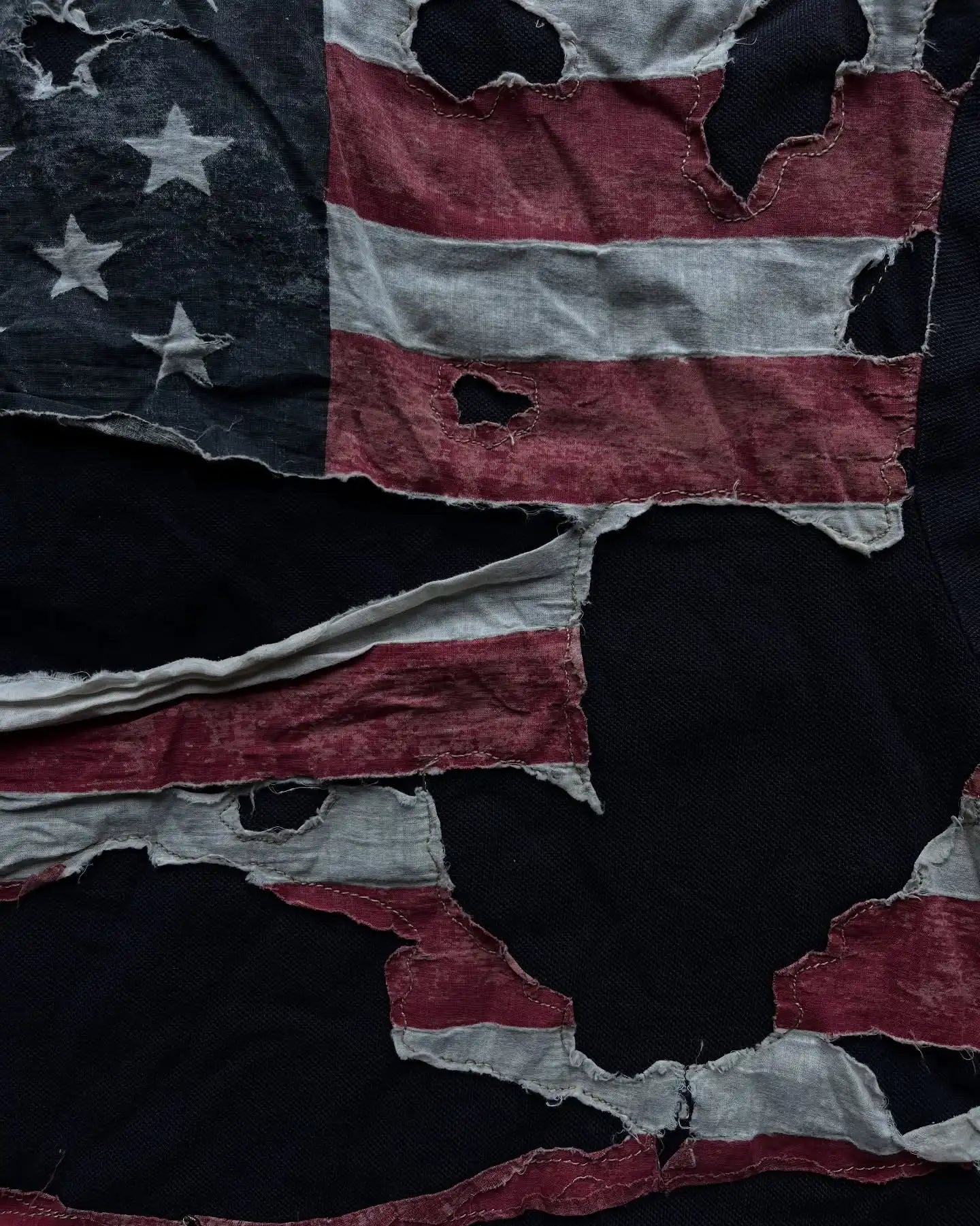 America Retro Flag Polo Shirt Streetwear Men Women Hip Hop Tear Patchwork Short Sleeve Shirt Y2k Cotton Top Baseball Clothing