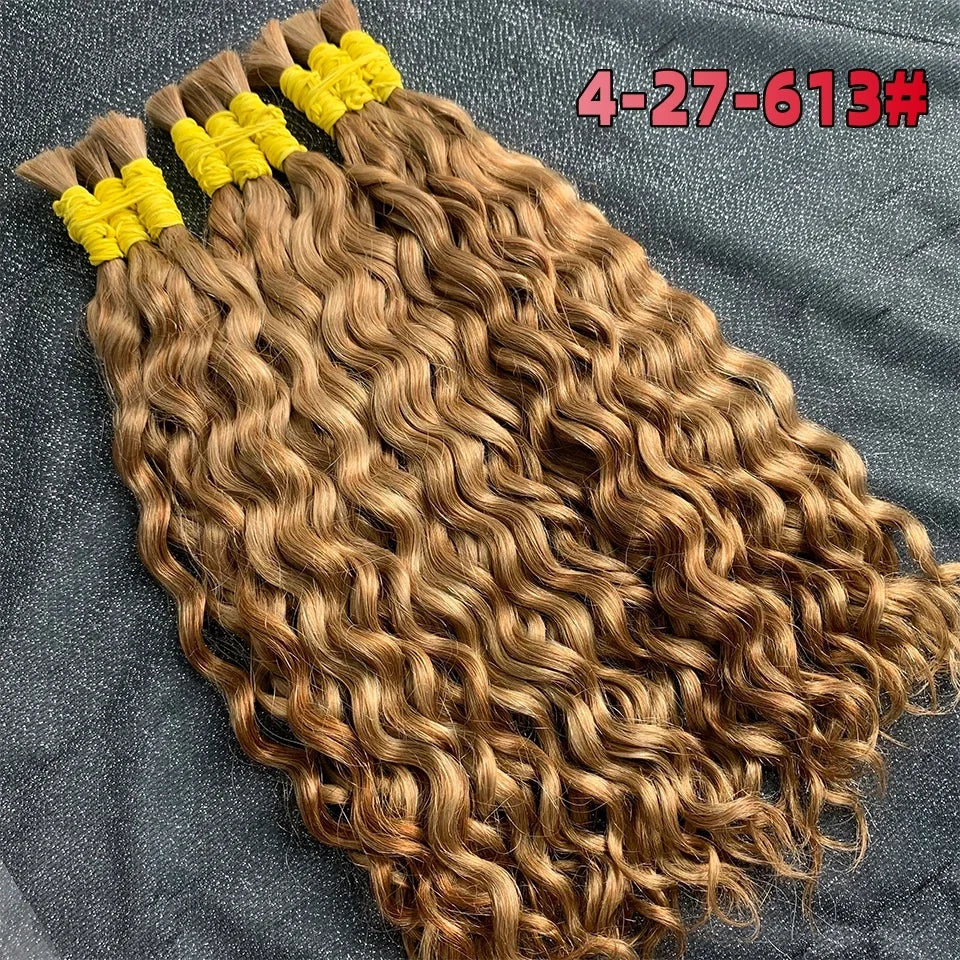 Bulk Braiding Hair 100% Human hair Virgin Deep Wave Unprocessed No Weft Boho Braids Human Hair Bulk Extensions Brazilian Remy 1B