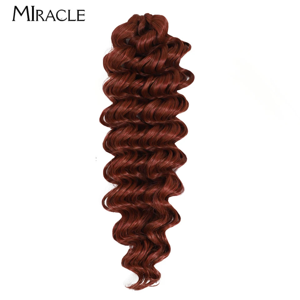 MIRACLE Crochet Hair Extensions 30 Inch 70CM Deep Wave Braiding Hair Bundles Synthetic Crochet Braids Hair Water Wave Fake Hair
