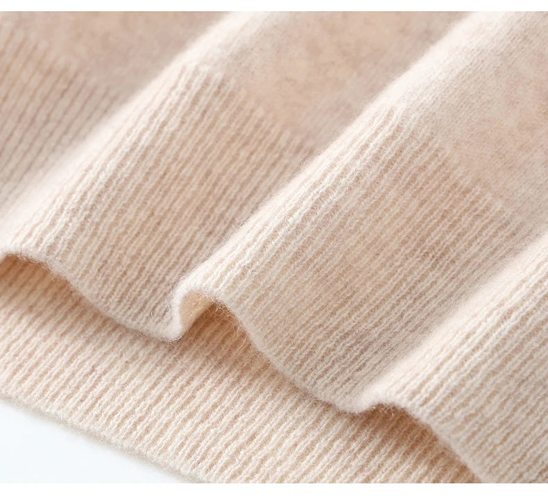 Autumn/Winter Men's 100% Pure Cashmere Pullover Business Casual Solid Knitted Sweater Loose Round Neck Tops Thick Warm Jumper