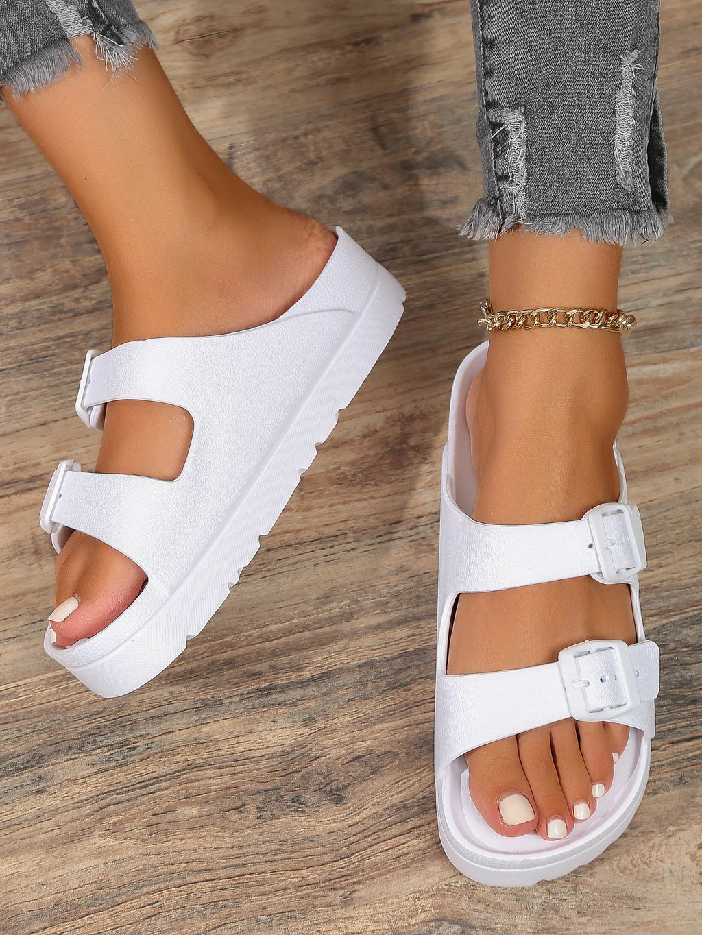 fashion Women Slippers Platform Beach Shoes Girl Outdoor Slides EVA flip flops For Home Shoes buckle Soft Thick Sole Sandals