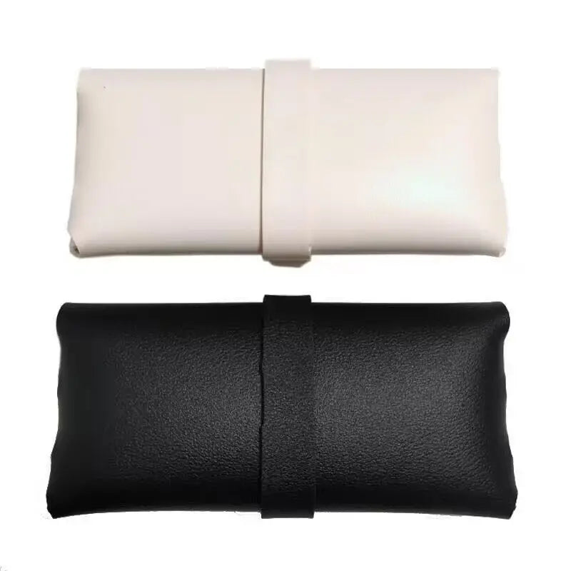 Portable Soft Leather Glasses Bag Soft Solid Color Bag Women Men Fashion Sunglasses Boxes Eyewear Protector Case Accessories