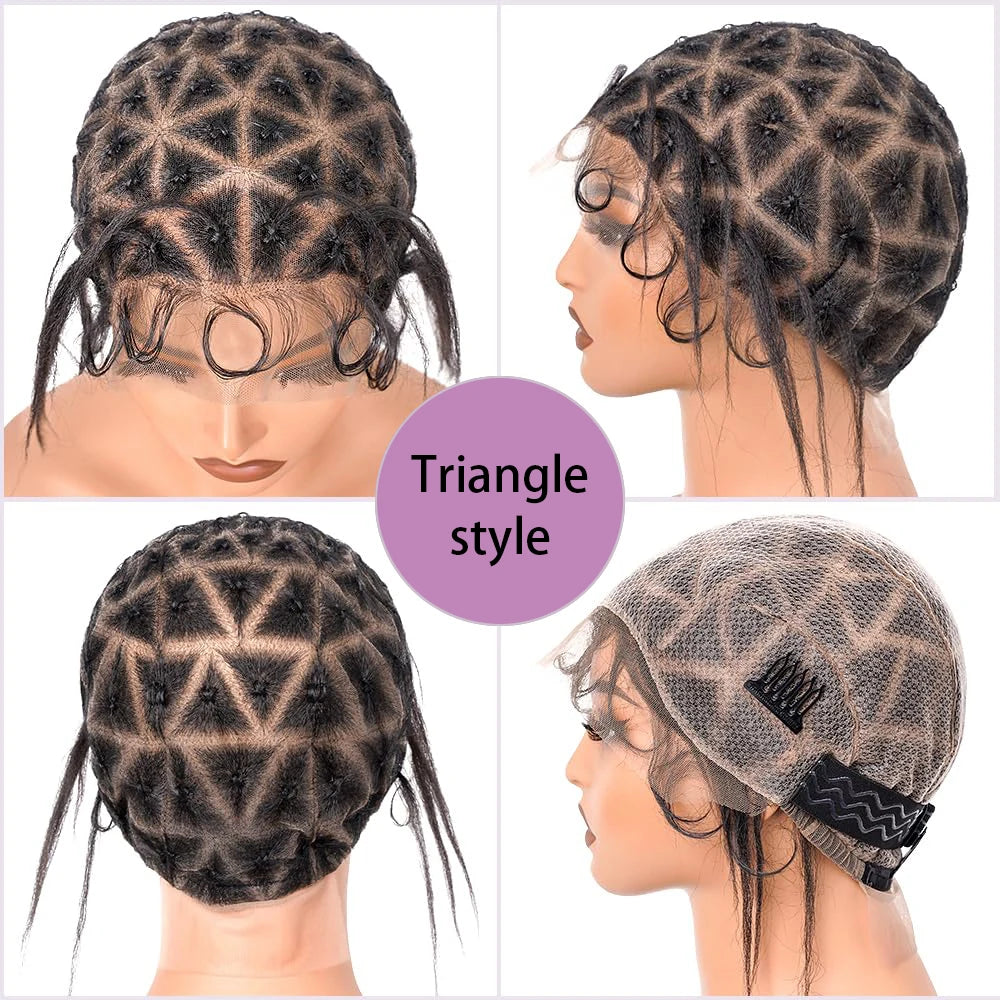 Ventilating Full Lace Wig Cap For Crochet Braiding Hair Black Braided Wig Cap For Making Afro Glueless Wig Lace Wig Cornrow Cap