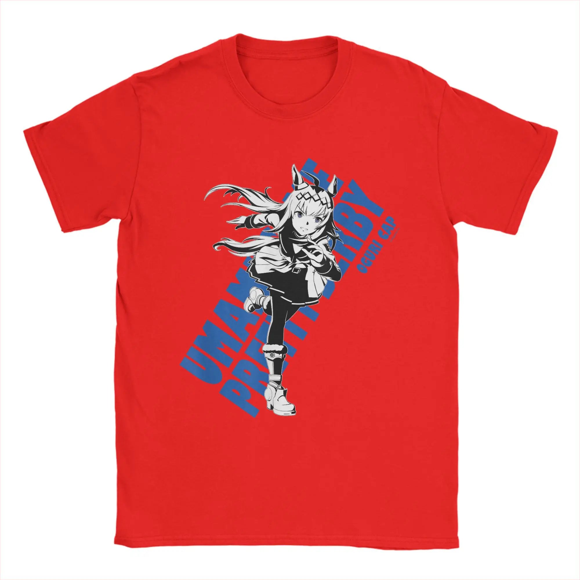 Vintage Umamusume Pretty Derby Oguri Cap T-Shirts Men Crew Neck Cotton T Shirts  Short Sleeve Tee Shirt Printing Clothes