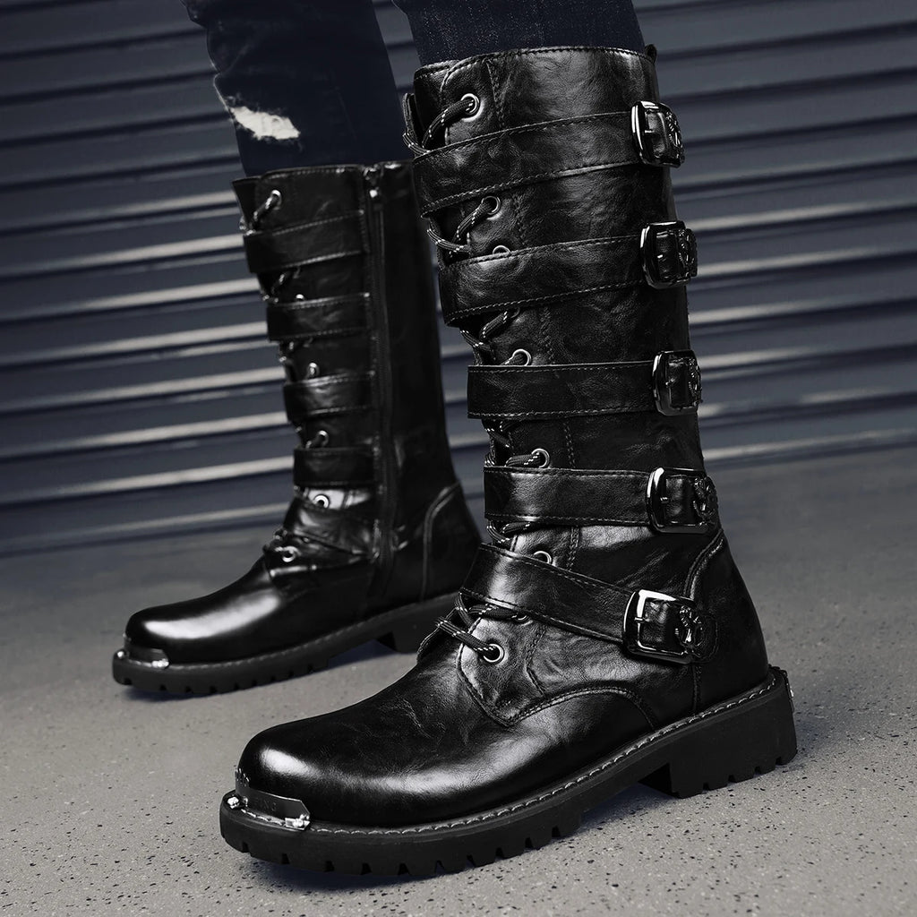 Men's boots four seasons new high-top outdoor casual boots safety protective work boots motorcycle boots plus size outdoor boots