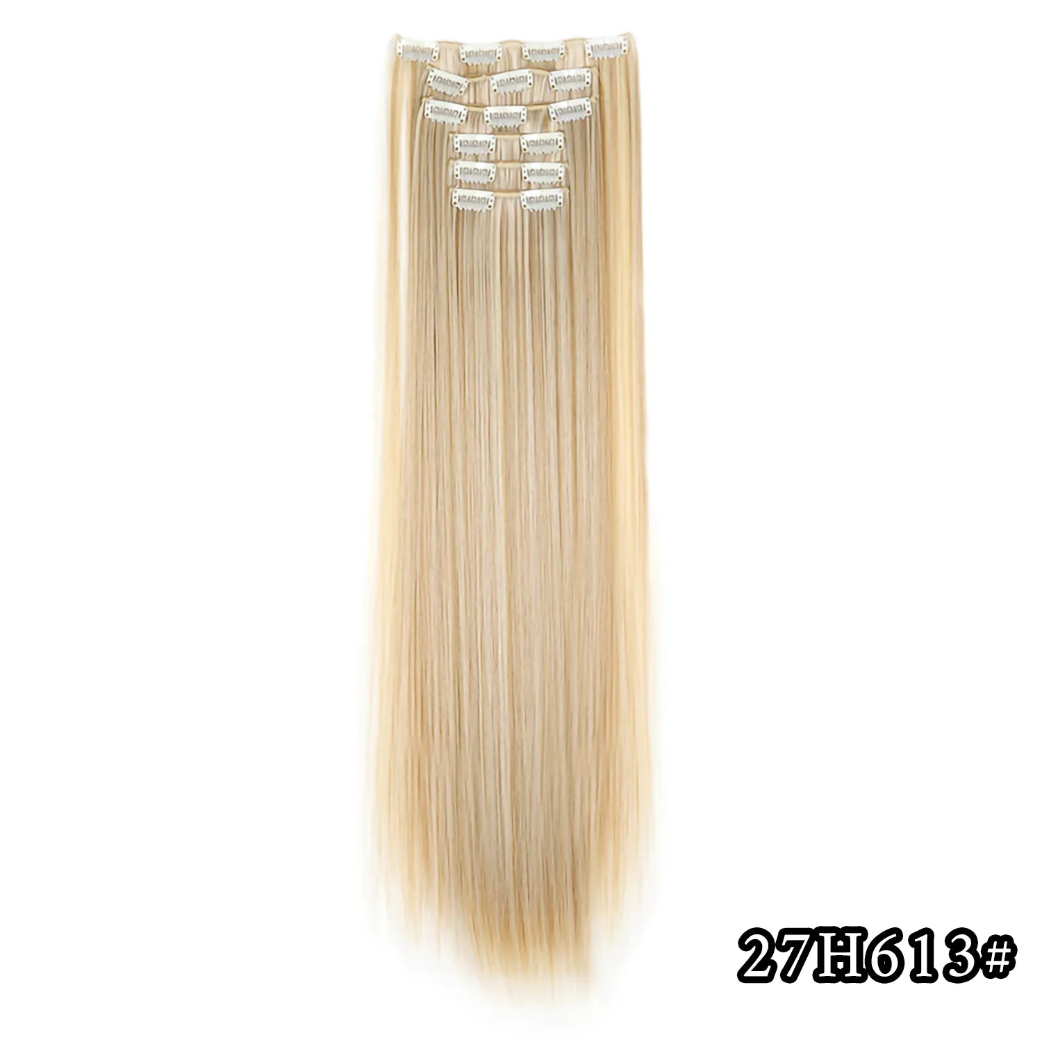 16 clips Synthetic Long Straight Hair Extensions Clips in Hair Black Brown 6Pcs/set Hairpiece for Women