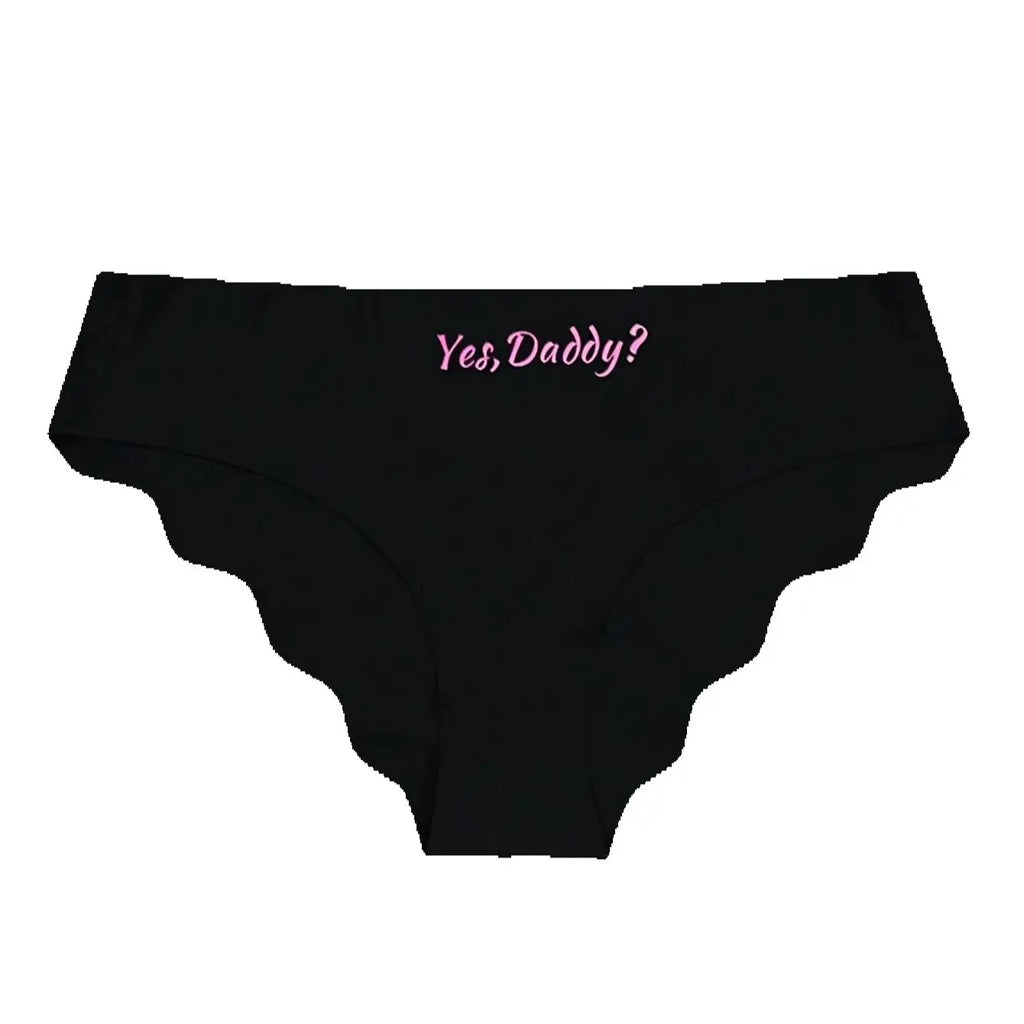 7PCS Black women's panties fashionable heart letter V-shaped sports and fitness triangle briefs mid waist girls' breathable unde