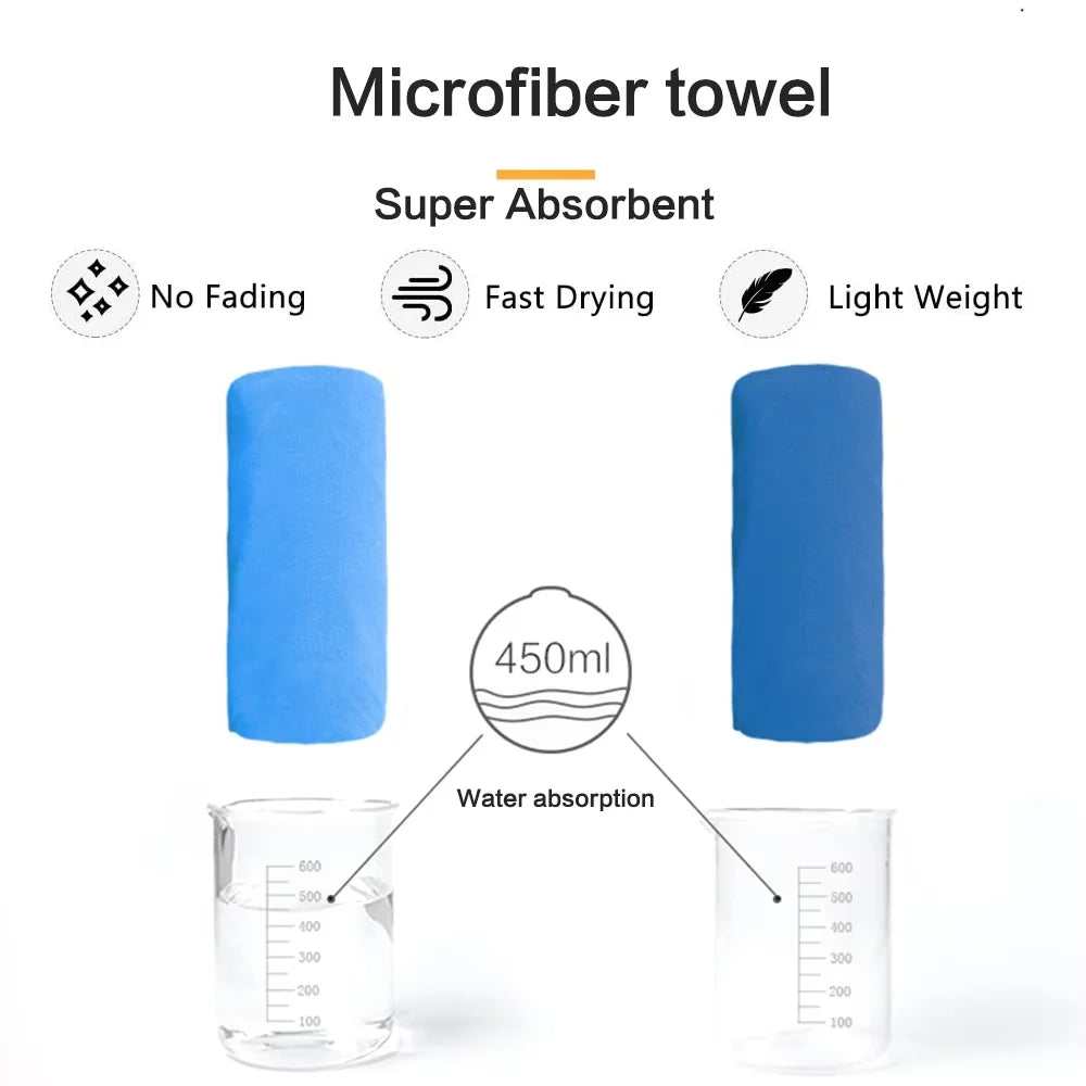 Quick-Drying Bath Towel 40x80/80x160CM Blue Grey Green Orange Strong Absorbent Microfiber Bathroom Washcloth Towels