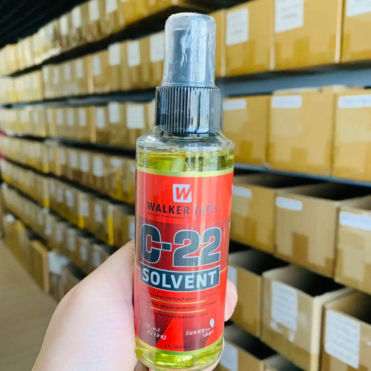 4 FL OZ 118ml Walker Tape C-22 Solvent Remover  Great Cleaner For Scalp And Hair Systems Fast Acting on Most Tapes