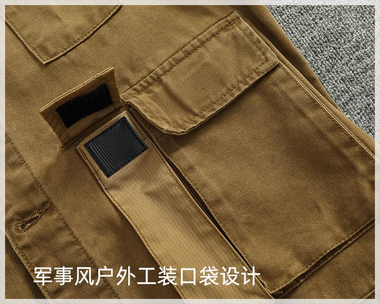 Patchwork stitching vest vest Spring and autumn men and women couples American outdoor multi-pocket sleeveless coat