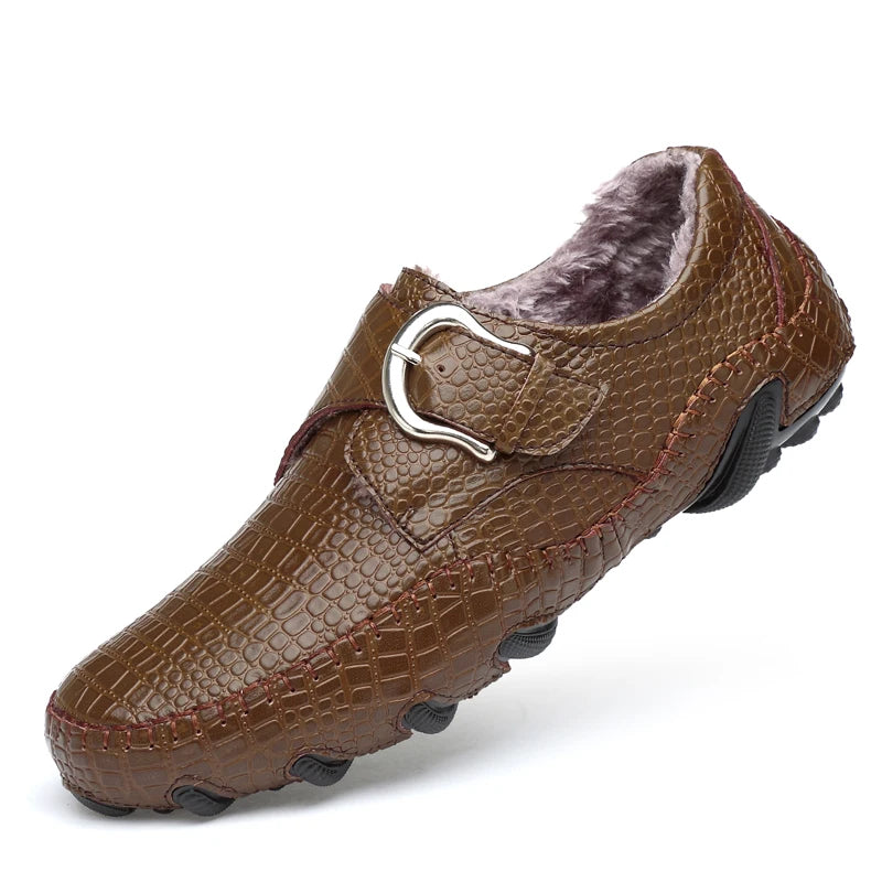 Crocodile Skin Loafer Shoes Men Genuine Leather Slip-on Moccasins Handmade Male Outdoor Casual Shoes Drive Walk Luxury Leisure