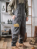 Retro American Cotton Overalls Loose Jumpsuit Men's Cargo Pants Men Suspenders Bibs Four Seasons Full Length Baggy Pants