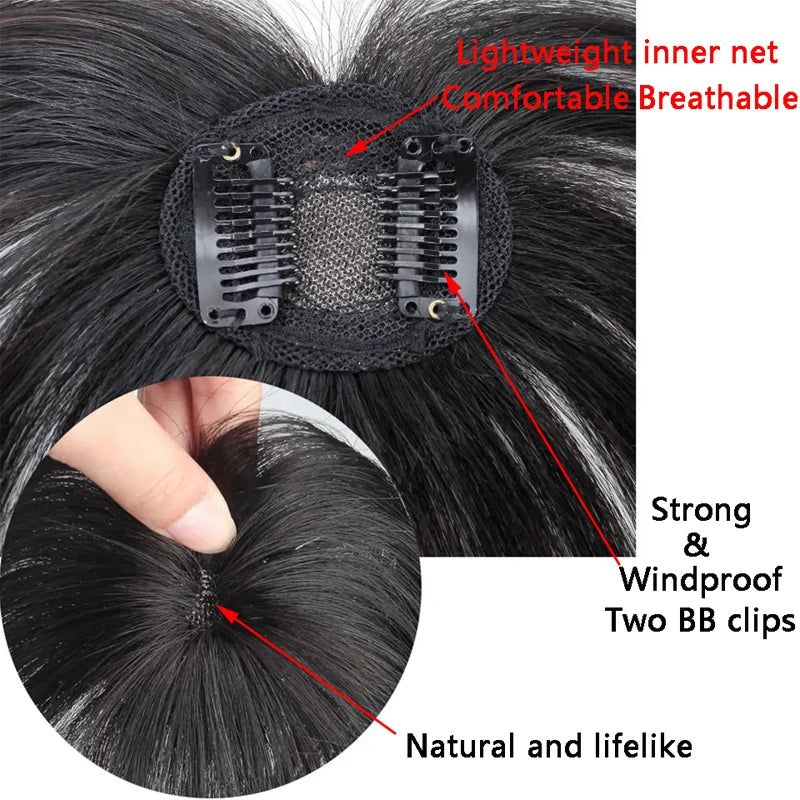 Fake 3D Air Bangs Hair Clip-In Extension Synthetic Fake Fringe Natural False hairpiece For Women Clip In Bangs
