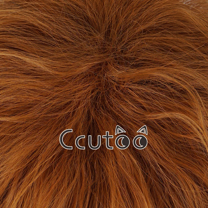 Anime Panty and Stocking with Garterbelt Burifu Cosplay Wig 30cm Short Orange Curly Hair Heat Resistant Synthetic Brief Wig