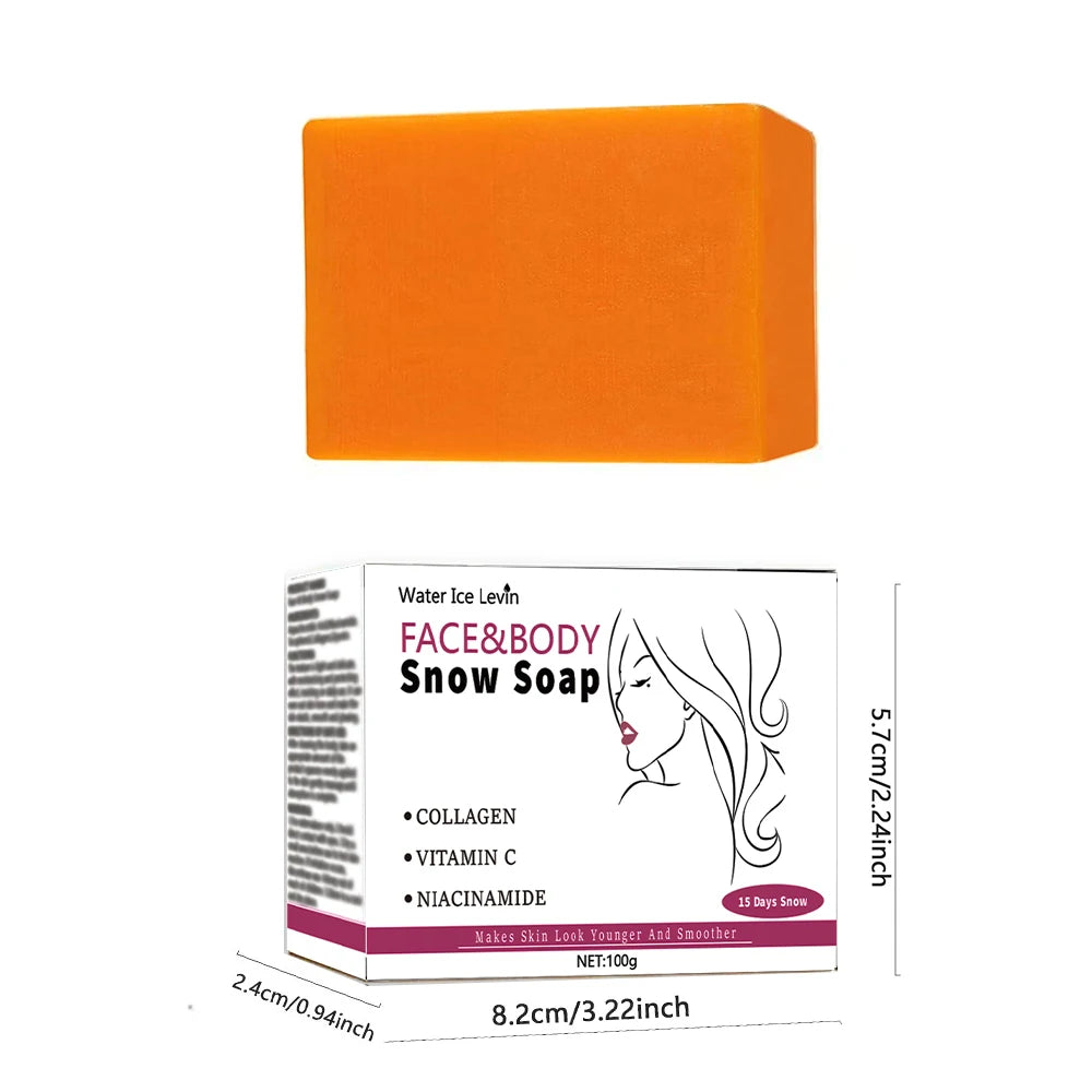 Snow Soap Face Body All Skin Collagen Vitamin C Niacinamide. 43 Day Skin Transformation. Brightens, Softens, Smooths.