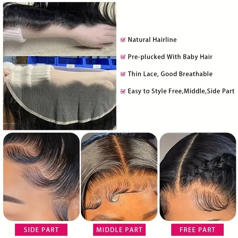 Kinky Straight Closure Human Hair 4x4 5x5 6x6 Transparent Lace Closure Frontal 13x4 13x6 Kinky Straight Lace Frontal Closure