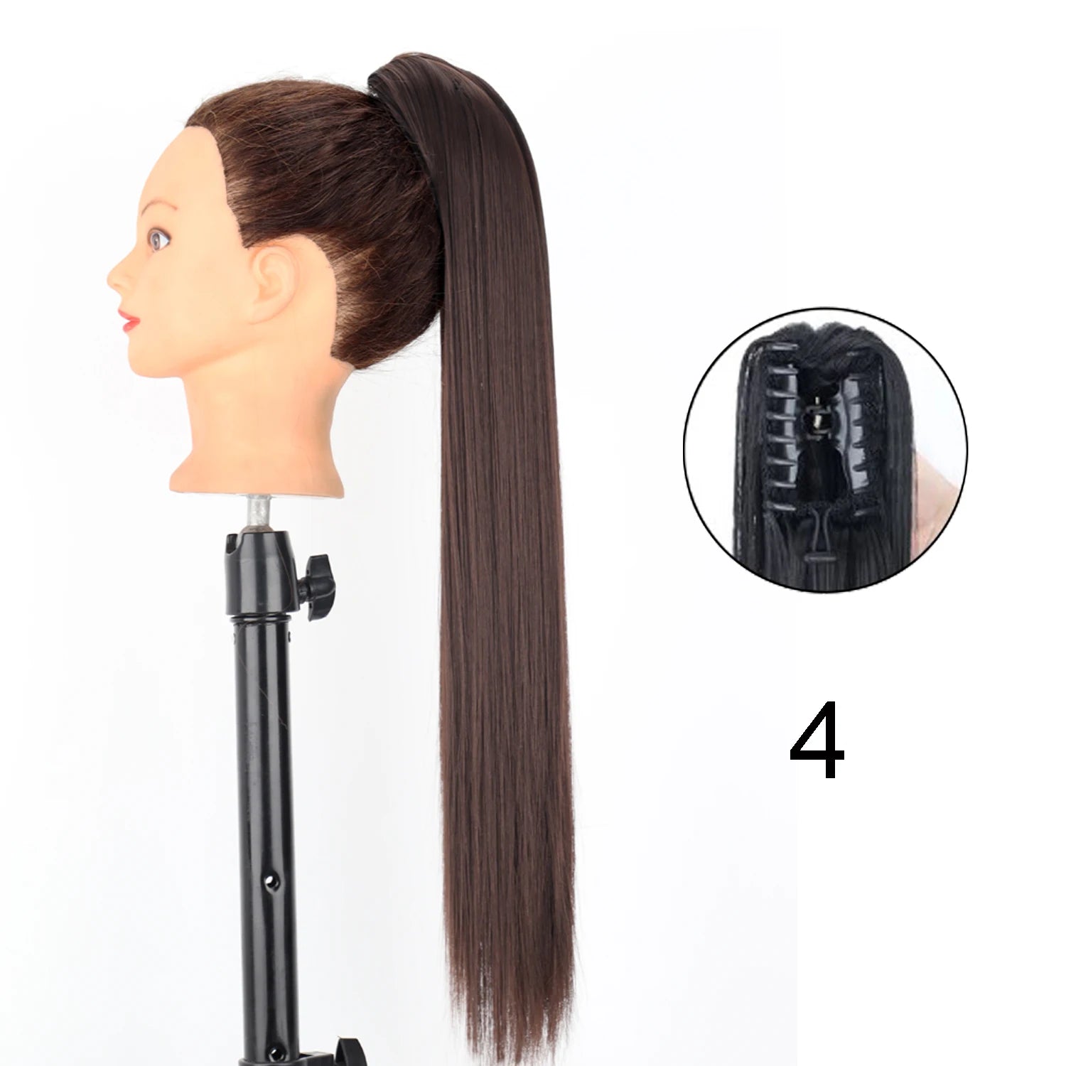 Synthetic 24Inch Wavy Claw Clip On Ponytail Hair Extension Ponytail Extension Hair For Women Pony Tail Hair Hairpiece