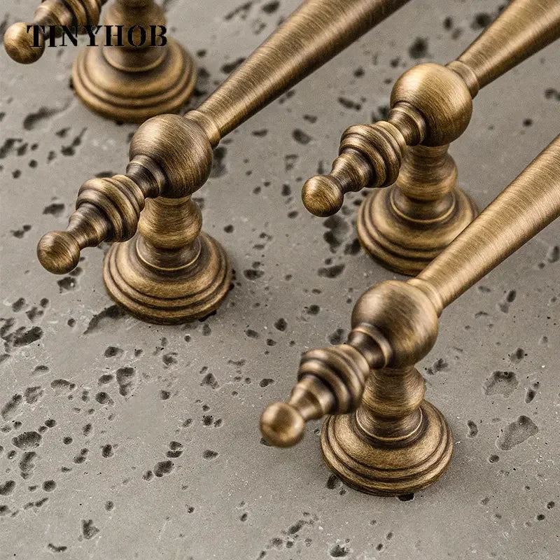 European  Vintage Bronze / Vertical lines Solid Brass Drawer Knobs T bar Handle Bedroom Pulls Kitchen Cabinet Door Handle Pull