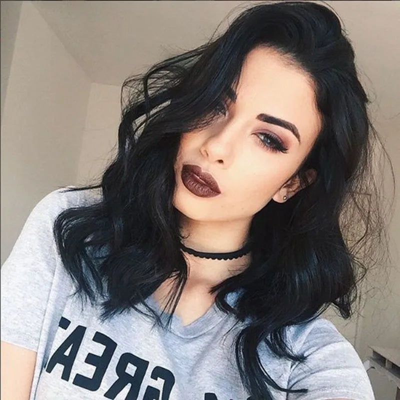 New synthetic wig women's middle section big wave long curly hair African black high temperature silk chemical fiber head cover