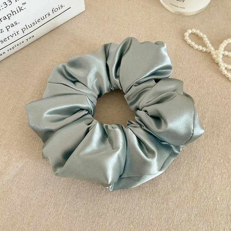 2024 Pillow Sleep Headband Elastic Ponytail Scrunchie for Women Hair Accessories Girls Soft Solid Satin Filled Cotton Big Bands