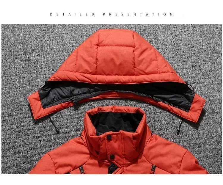 New Windproof Winter Down Jacket Male Warm Hooded White Duck Thick Men's Down Jacket Snow High Quality Parkas Outerwear