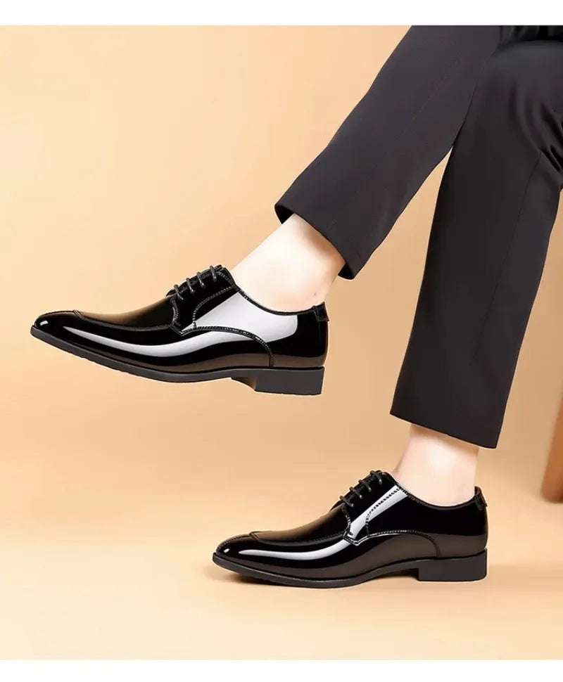 Shoes for Men Fashion Patent Leather Shoes Luxury Pointed Toe Oxford Shoes Men High Quality Business Shoe Designer Wedding Shoe