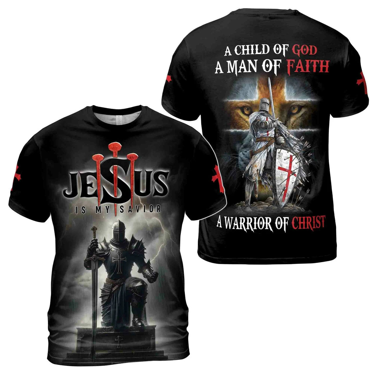 Men's Vintage Medieval Templars Graphic T-shirt Classic Cool Design Short Sleeved Retro Tees Casual O-neck Loose Simple T Shirts