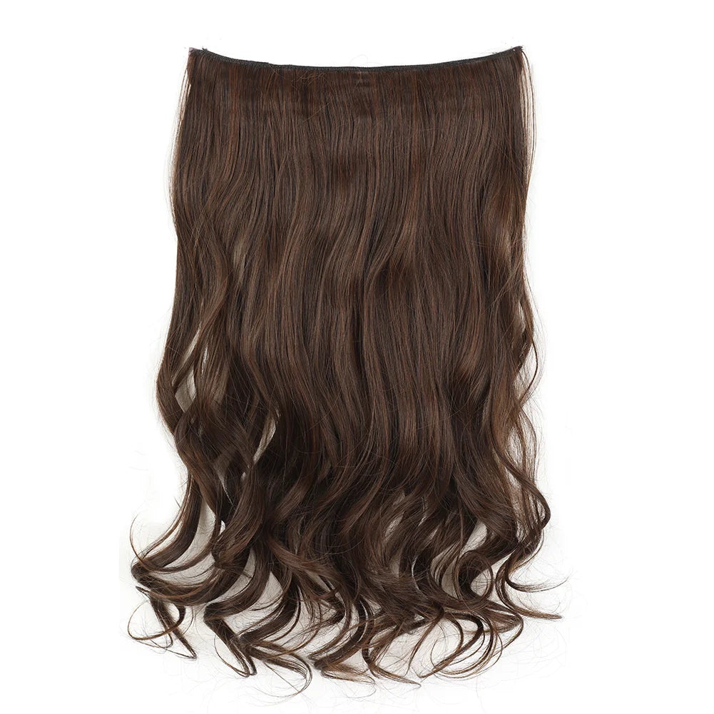 Invisible Wire in Synthetic Hair Extensions Body Wave 2 Clips in Hair Extensions 18" Fish Line Synthetic Hair Piece For Women
