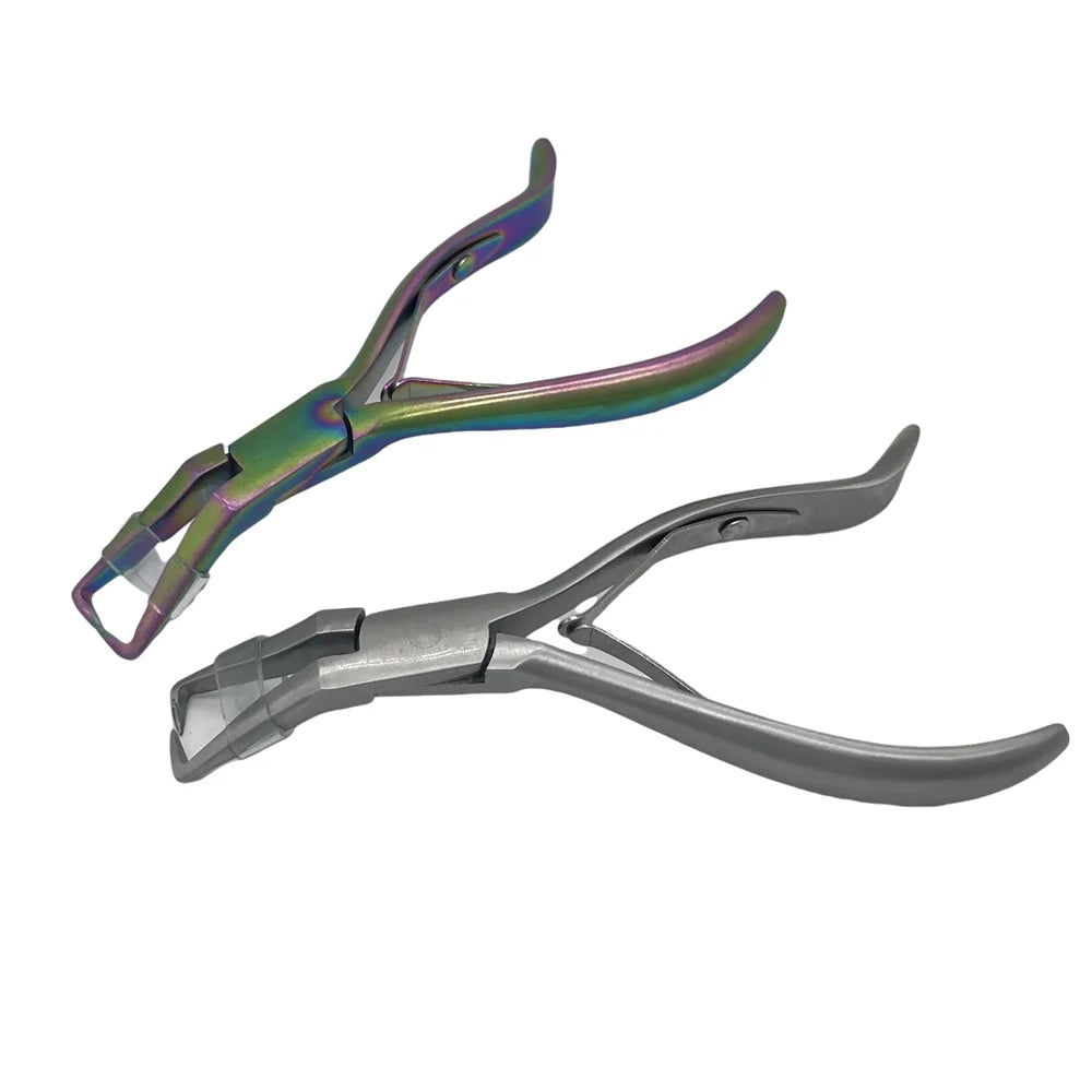 1 PC 5.5 inch Silver Stainless Steel Bent nose Clamp Hair Extension Plier with two hook Keratin Hair Extensions Removal Tools